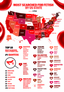 Valentine's Day Fetish Map by State.