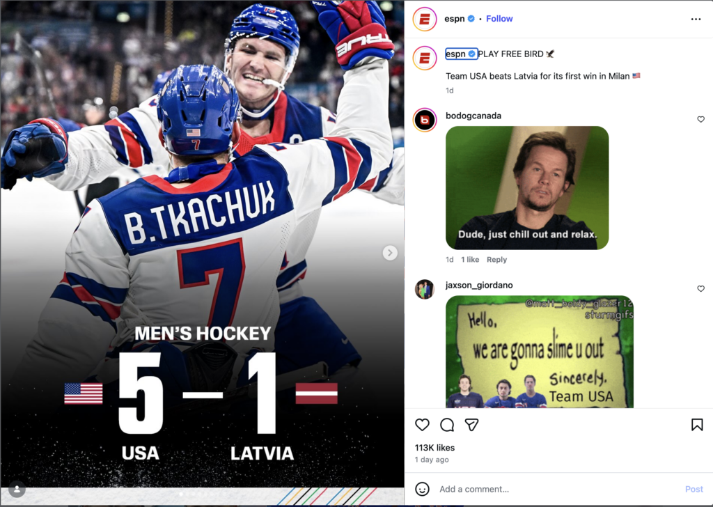 Men's Hockey wins against Latvia 5 - 1.